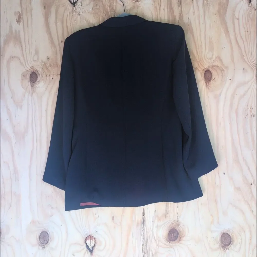 Vintage Montee Collection 3 Button Navy Skirt Suit Blazer Women's 12 (Fits 10)
